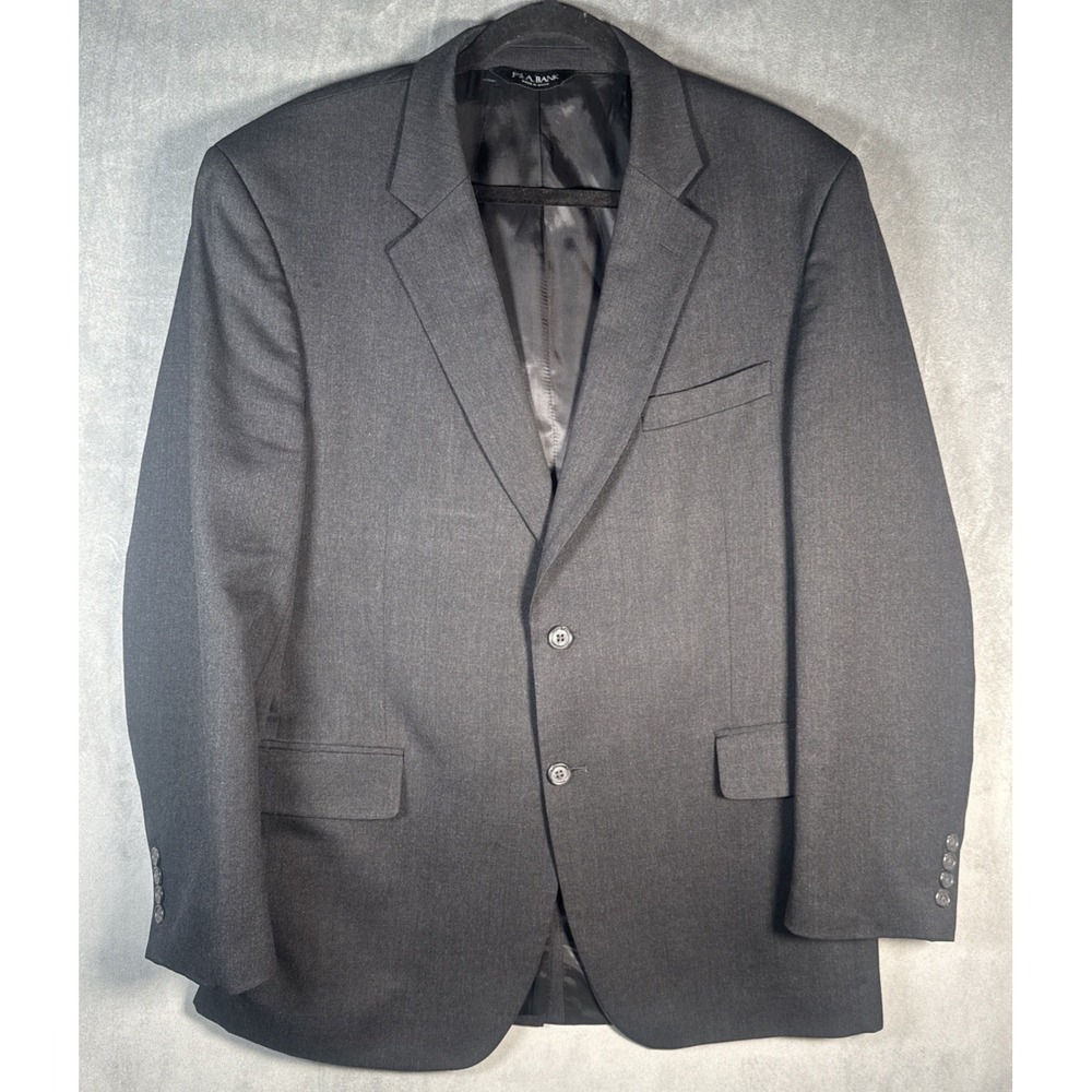 Jos. A. Bank Wool Cashmere Blazer Suit Jacket Sport Coat Charcoal‎ Gray 42R